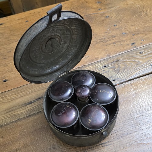 Antique tin spice - box, 6